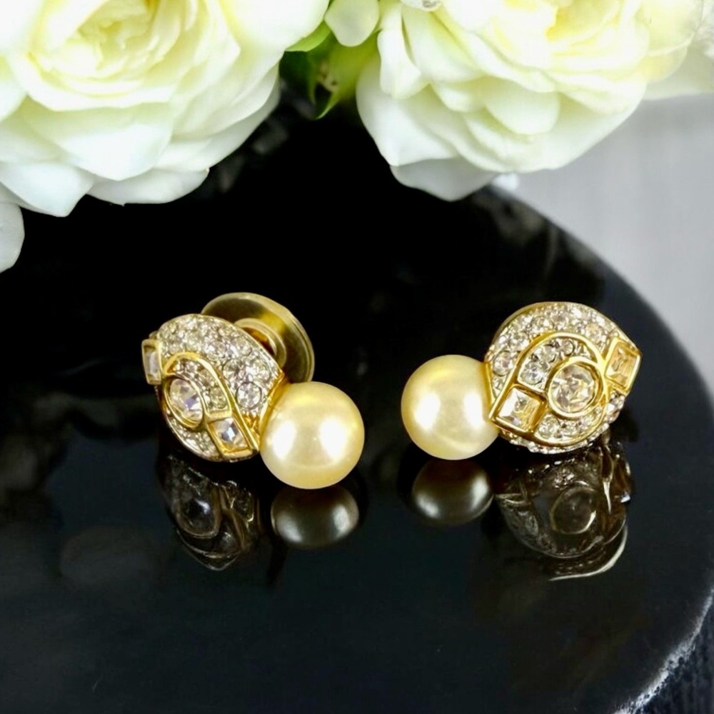 Swarovski Pearl Drop Earrings – Glamorous Statement - Picture 2 of 4